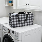 Household Essentials Black and White Plaid Krush Container All - Purpose Utility Tote