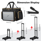 Housolution Rolling Teacher Bag with Wheels, Fits for 17" Laptop, Teacher Tote Bag with Detachable Trolley, Laptop Work Case with Anti Theft Lock, Briefcase Cart with Accordion File Organizer, Black