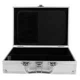 Housoutil Aluminum Briefcase with Lock, Metal Silver Briefcase, Handheld Aluminum Storage Box, Toolbox Case with Handle for Travel Luggage Cash Storage Parts and Medications
