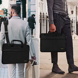 Hseok 17.3 Inch Laptop Shoulder Bag, Water - Resistant & Shockproof Protective Computer Case Compatible with 17.3 inch Dell Asus HP Lenovo Acer MSI Notebooks,Black