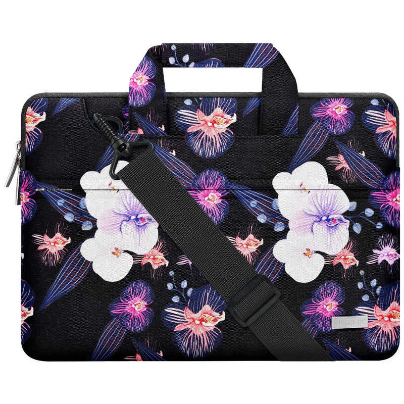 Hseok Laptop Shoulder Bag 13 13.3 14 Inch Case Compatible with MacBook Pro/Neo 14" M5/M4/M3/M2/M1,Mac Air/pro/Neo 13" and Most 13 13.3 14 Notebooks,Spill - Resistant Briefcase,Jellyfish Flower