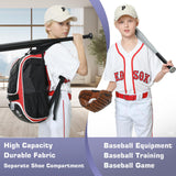 Hsmihair Baseball Bag - Baseball Backpack Holder, Large Main Compartment,T - Ball & Softball Equipment & Gear for Youth and Adults,Holds Bats, Helmet, Gloves
