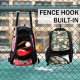 Hsmihair Baseball Bag - Baseball Backpack Holder, Large Main Compartment,T - Ball & Softball Equipment & Gear for Youth and Adults,Holds Bats, Helmet, Gloves