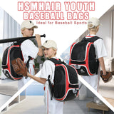 Hsmihair Baseball Bag - Baseball Backpack Holder, Large Main Compartment,T - Ball & Softball Equipment & Gear for Youth and Adults,Holds Bats, Helmet, Gloves