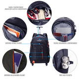 HSYKING 20 Inches Water - resistant Rolling Laptop Backpack Wheeled Backpack for Adult, Business People and Travel Commuter Carry - on Luggage with Spinner Wheels Travel Luggage (Black, 20 Inches)