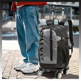 HTgroce Rolling Backpack with Wheels for Boys Roller Wheels Backpacks Big Kids Laptop Luggage Travel Suitcase for Teen Boys