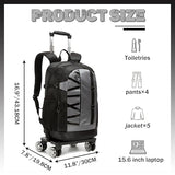 HTgroce Rolling Backpack with Wheels for Boys Roller Wheels Backpacks Big Kids Laptop Luggage Travel Suitcase for Teen Boys