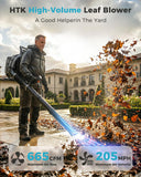 HTK Backpack Blower, 63CC Gas Powered Leaf Blower with 665 CFM & 205 MPH for Commercial Lawn Care, Yard Debris & Snow Removal (Black)