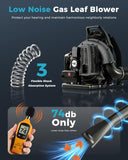 HTK Backpack Blower, 63CC Gas Powered Leaf Blower with 665 CFM & 205 MPH for Commercial Lawn Care, Yard Debris & Snow Removal (Black)
