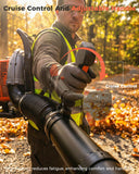 HTK Backpack Blower, 63CC Gas Powered Leaf Blower with 665 CFM & 205 MPH for Commercial Lawn Care, Yard Debris & Snow Removal (Orange)