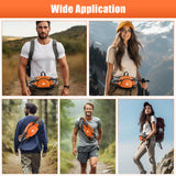 HTZPLOO Fanny Pack Waist Bag with Water Bottle Holder for Men Women Running Hiking Travel Dog Walking Workout Cycling Outdoor (Orange)