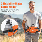 HTZPLOO Fanny Pack Waist Bag with Water Bottle Holder for Men Women Running Hiking Travel Dog Walking Workout Cycling Outdoor (Orange)