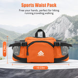 HTZPLOO Fanny Pack Waist Bag with Water Bottle Holder for Men Women Running Hiking Travel Dog Walking Workout Cycling Outdoor (Orange)