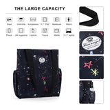 HUA ANGEL Floral Tote Bag - Casual Shoulder Bag Daily Tote Bag with Zipper Gym Travel Shopping Work Handbag for Women