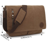 HuaChen Vintage Canvas Messenger Bag fits 15” Laptop,Shoulder Satchel Crossbody Sling Bookbag for Men & Women - M36 Coffee Large