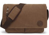 HuaChen Vintage Canvas Messenger Bag fits 15” Laptop,Shoulder Satchel Crossbody Sling Bookbag for Men & Women - M36 Coffee Large