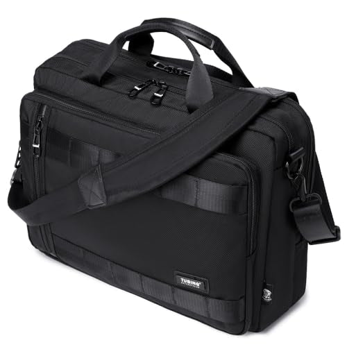 HUAETING 3 in 1 Laptop Bag for Men 15.6-17 Inch Computer Bag Laptop Backpack Convertible Briefcase Messenger Shoulder Bag Work Business Backpack Travel Bag for Men/Women Black