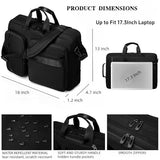 HUAETING 3 in 1 Laptop Bag for Men 17.3 Inch Laptop Backpack Computer Bag for Business/Work/Travel Convertible Backpack Messenger Shoulder Bag for Men Women Black