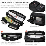 HUAETING 3 in 1 Laptop Bag for Men 17.3 Inch Laptop Backpack Computer Bag for Business/Work/Travel Convertible Backpack Messenger Shoulder Bag for Men Women Black