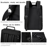 HUAETING 3 in 1 Laptop Bag for Men 17.3 Inch Laptop Backpack Computer Bag for Business/Work/Travel Convertible Backpack Messenger Shoulder Bag for Men Women Black
