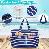 HUANLANG Extra Large Beach Bag Waterproof Beach Totes Bags for Women Men,Pool Bag with Zipper Wet Pocket