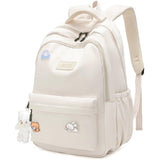 HuiLeo School Backpack for Teen Girls Cute Bookbag for High Middle School College Aesthetic Laptop Back Pack,Beige
