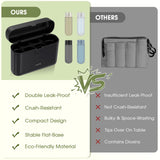 HUITAI Travel Bottles with Case, 4x2oz TSA Approved, Leak - Proof, Press to Unlock, Compact & Portable Travel Toiletries (Black)