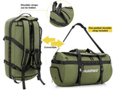 Hulongo 40L/60L/90L Large Waterproof Duffle Bag Backpack for Men, Mens Duffel Backpack Bags for Traveling, Heavy Duty (Green, 60L)