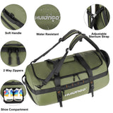 Hulongo 40L/60L/90L Large Waterproof Duffle Bag Backpack for Men, Mens Duffel Backpack Bags for Traveling, Heavy Duty (Green, 60L)