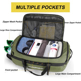 Hulongo 40L/60L/90L Large Waterproof Duffle Bag Backpack for Men, Mens Duffel Backpack Bags for Traveling, Heavy Duty (Green, 60L)