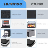 Hulongo Leakproof Insulated Cooler Backpack for Men & Women, Waterproof Backpack Cooler for Beach, Outdoor, Double Deck Cooler Backpack, Leak Proof, Black