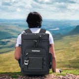 Hulongo Leakproof Insulated Cooler Backpack for Men & Women, Waterproof Backpack Cooler for Beach, Outdoor, Double Deck Cooler Backpack, Leak Proof, Black