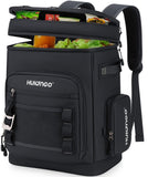 Hulongo Leakproof Insulated Cooler Backpack for Men & Women, Waterproof Backpack Cooler for Beach, Outdoor, Double Deck Cooler Backpack, Leak Proof, Black