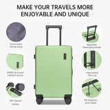 Hulsin Carry on Luggage 22x14x9 Airline Approved, 20 Inch Carry - on Suitcase, Hard Shell Luggage with Spinner Wheels, Hardside Small Rolling Suitcase with TSA Lock for Travel (Green, 20 Inch)