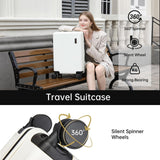 Hulsin Carry on Luggage 22x14x9 Airline Approved, 20 Inch Carry - on Suitcase, Hard Shell Luggage with Spinner Wheels, Hardside Small Rolling Suitcase with TSA Lock for Travel (White, 20 Inch)
