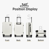 Hulsin Carry on Luggage 22x14x9 Airline Approved, 20 Inch Carry - on Suitcase, Hard Shell Luggage with Spinner Wheels, Hardside Small Rolling Suitcase with TSA Lock for Travel (White, 20 Inch)