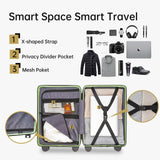 Hulsin Carry on Luggage 22x14x9 Airline Approved, 20 Inch Carry - on Suitcase, Hard Shell Luggage with Spinner Wheels, Hardside Small Rolling Suitcase with TSA Lock for Travel (Green, 20 Inch)