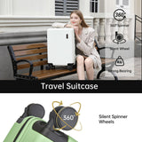 Hulsin Carry on Luggage 22x14x9 Airline Approved, 20 Inch Carry - on Suitcase, Hard Shell Luggage with Spinner Wheels, Hardside Small Rolling Suitcase with TSA Lock for Travel (Green, 20 Inch)