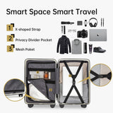 Hulsin Carry on Luggage 22x14x9 Airline Approved, 20 Inch Carry - on Suitcase, Hard Shell Luggage with Spinner Wheels, Hardside Small Rolling Suitcase with TSA Lock for Travel (White, 20 Inch)