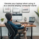 HumanCentric Laptop Riser for Desk in Black Walnut Wood Top and Space Gray Aluminum Base, Compatible with MacBook and Other Laptops Up to 16 Inches, Ergonomic Computer Holder, 25 - Degree Angle Tilt