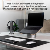 HumanCentric Laptop Riser for Desk in Black Walnut Wood Top and Space Gray Aluminum Base, Compatible with MacBook and Other Laptops Up to 16 Inches, Ergonomic Computer Holder, 25 - Degree Angle Tilt