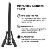 HumanCentric Vertical Laptop Stand for Desks in Matte Black, Upright Adjustable Holder to Dock Apple MacBook Stand, and Other Laptops to Organize Work & Home Office, Automatic Grip