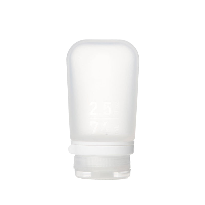 humangear GoToob+ (Medium) | Refillable Silicone Travel Bottle | Locking Lid | Food - Safe Material | Clear, Medium (2.5 fl.oz.; 74ml)