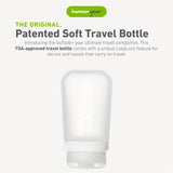 humangear GoToob+ (Medium) | Refillable Silicone Travel Bottle | Locking Lid | Food - Safe Material | Clear, Medium (2.5 fl.oz.; 74ml)