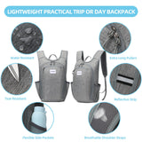 HumbleByte 10L Foldable Lightweight Backpack – Packable Travel Daypack for Hiking, Cycling & Everyday Use – Water - Resistant Travel Bag with Multi - Pocket Design for Women & Men(Gray)
