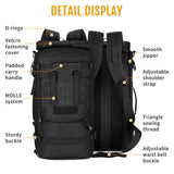 HUNTVP 50L 3 Way Tactical Backpack Military MOLLE Assault Backpack Modular WR Bag