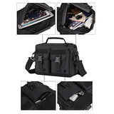 HUNTVP Multifunction Tactical Messenger Bag Nylon Shoulder Briefcase Handbags with USB Port,Black (Black)