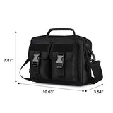 HUNTVP Multifunction Tactical Messenger Bag Nylon Shoulder Briefcase Handbags with USB Port,Black (Black)