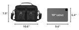 HUNTVP Multifunction Tactical Messenger Bag Nylon Shoulder Briefcase Handbags with USB Port,Black (Black)