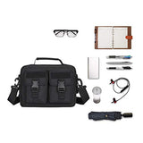 HUNTVP Multifunction Tactical Messenger Bag Nylon Shoulder Briefcase Handbags with USB Port,Black (Black)